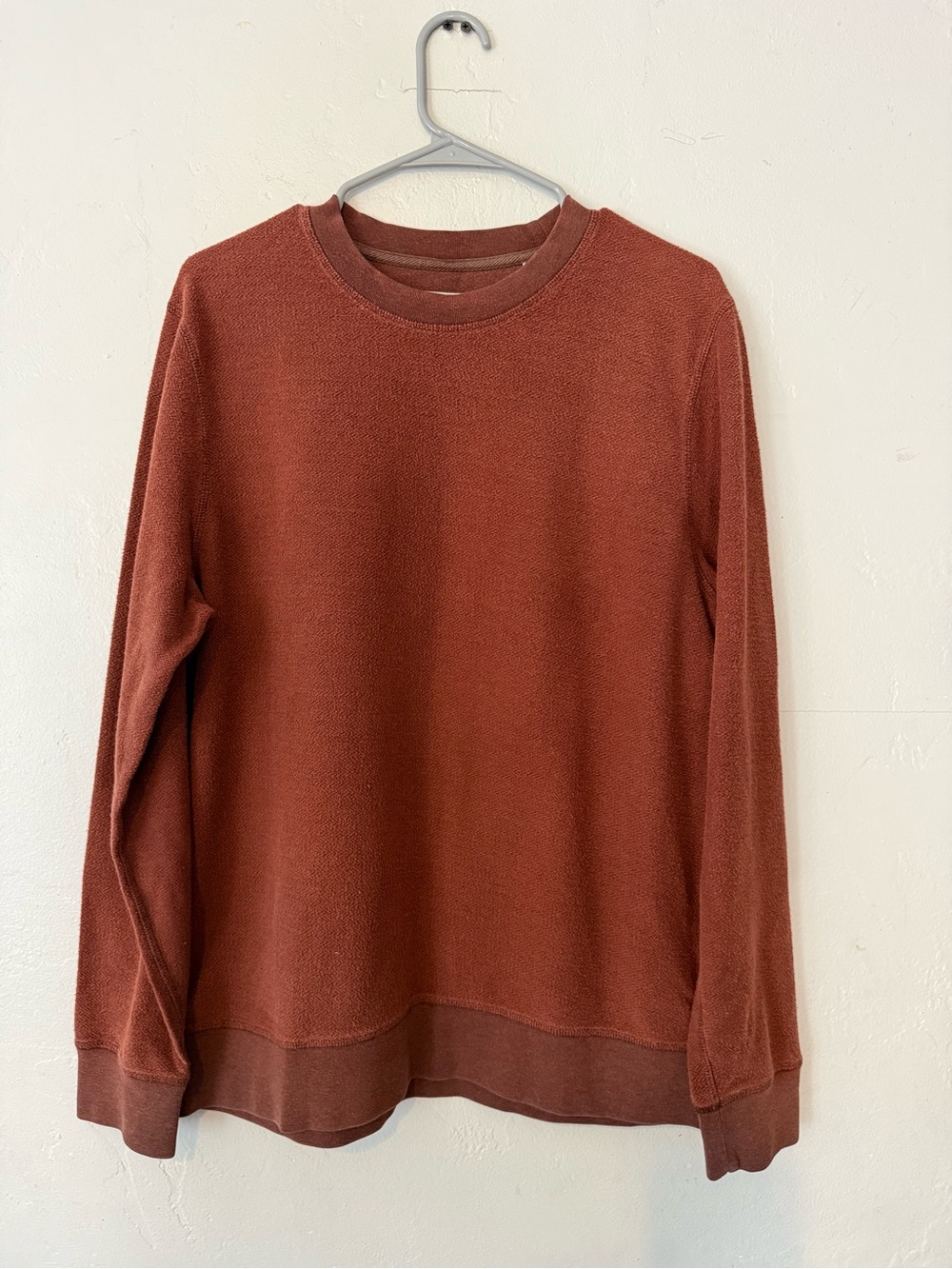 Billy Reid Cotton Blend Rust Crewneck Sweatshirt